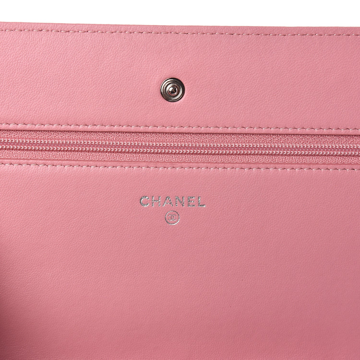 Chanel Lambskin Camellia Embossed Wallet On Chain WOC Pink 6 of 12