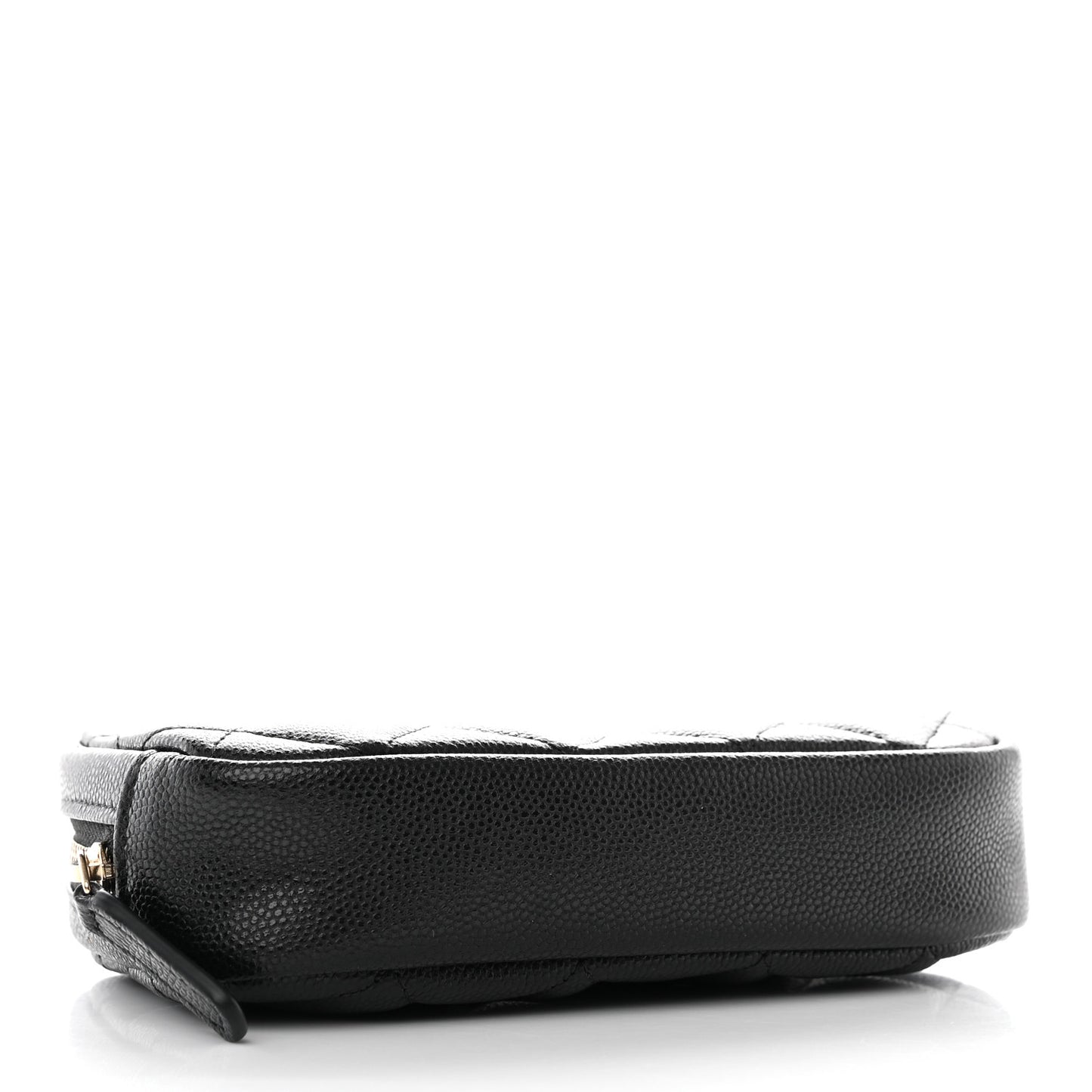 Caviar Quilted Curvy Pouch Cosmetic Case Black