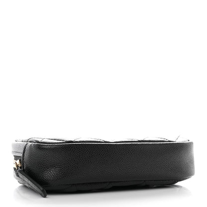 Chanel Caviar Quilted Curvy Pouch Cosmetic Case Black 4 of 8