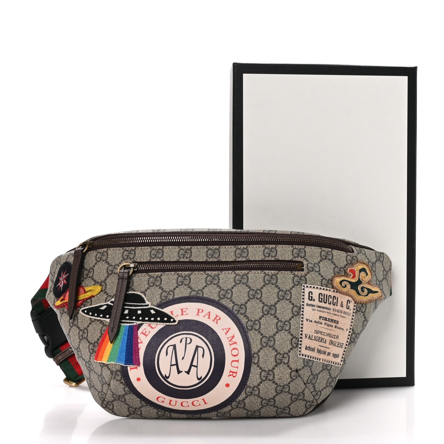 Gucci GG Supreme Monogram Courrier Belt Bag Beige New Acero 10 of 10