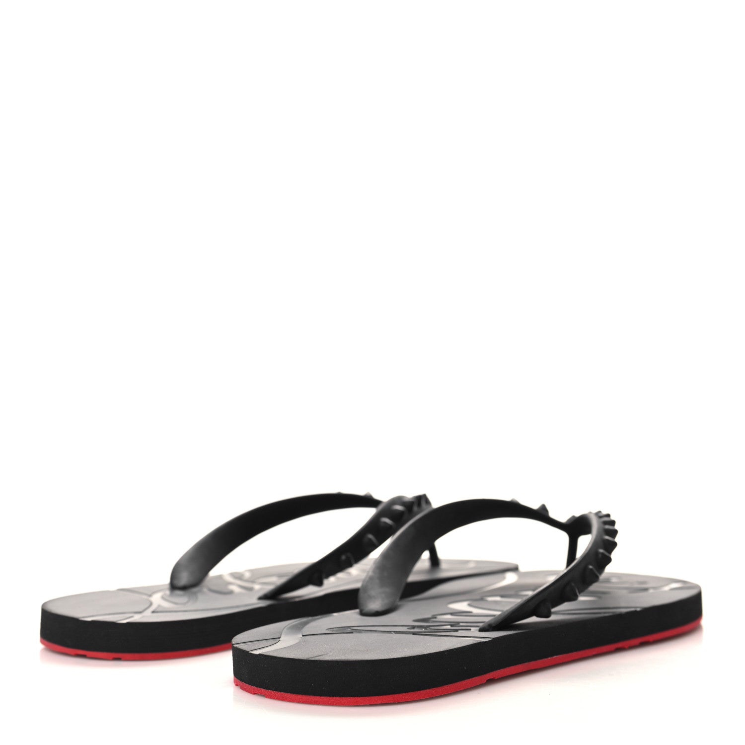 Christian Louboutin Rubber Spike Loubi Donna Flip Flop 41 Black 4 of 6