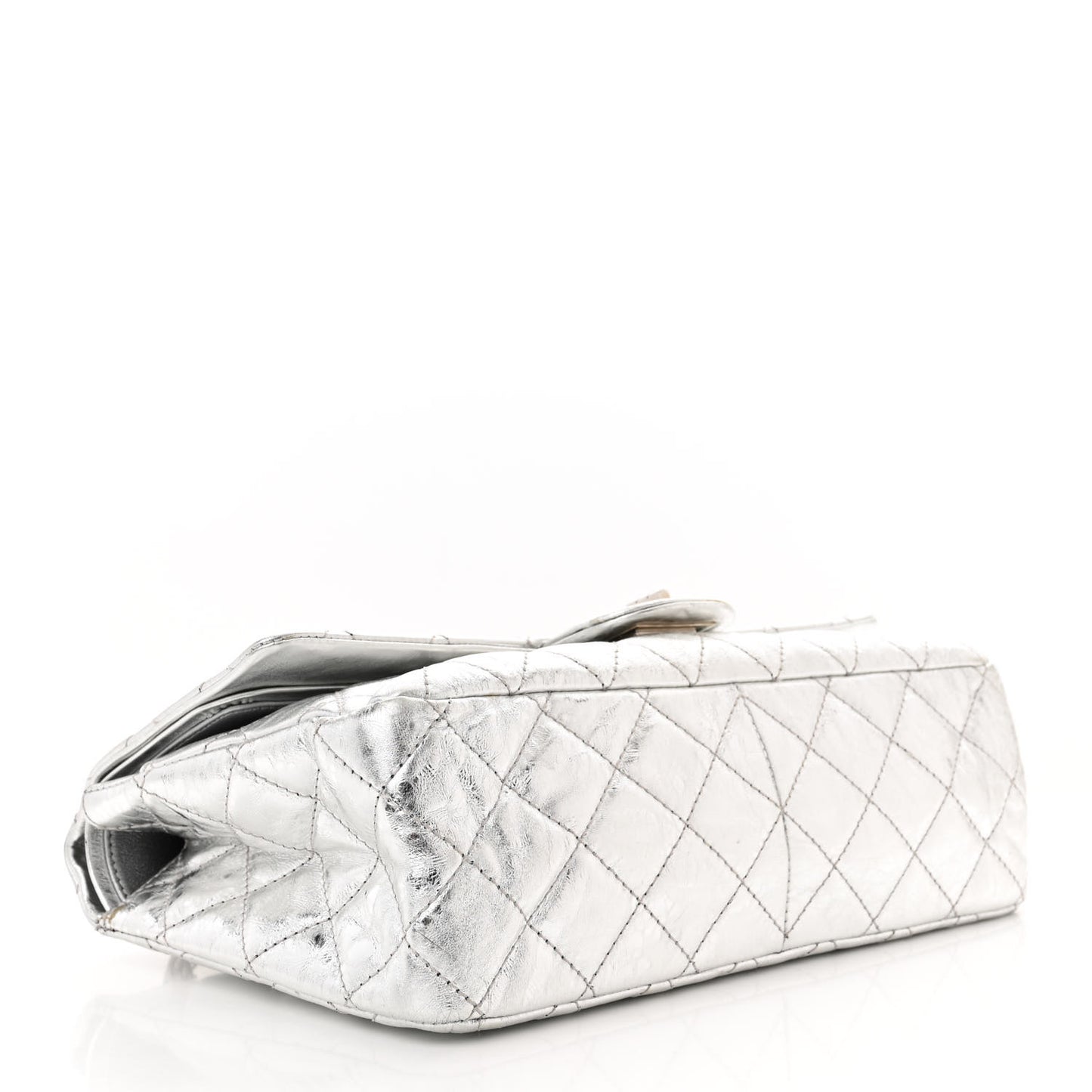 Metallic Aged Calfskin Quilted 2.55 Reissue 227 Flap Silver