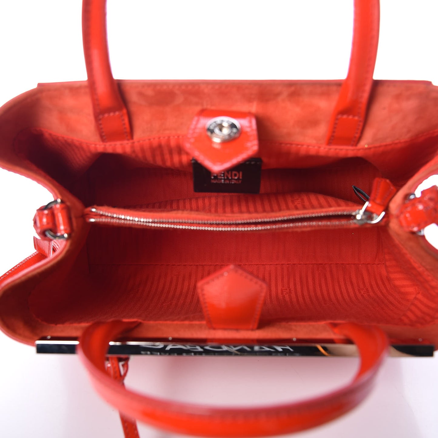 Vitello Vernice Camoscio Petite 2Jours Tote Papavero