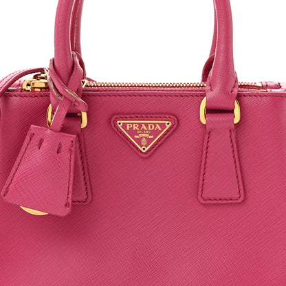 Prada Saffiano Lux Micro Galleria Double Zip Tote Fuxia 9 of 13