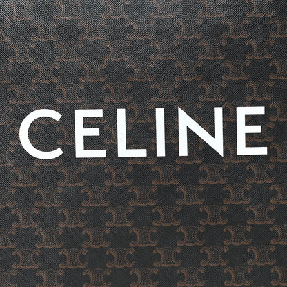 Celine Triomphe Canvas Calfskin Small Vertical Cabas Tan 7 of 9