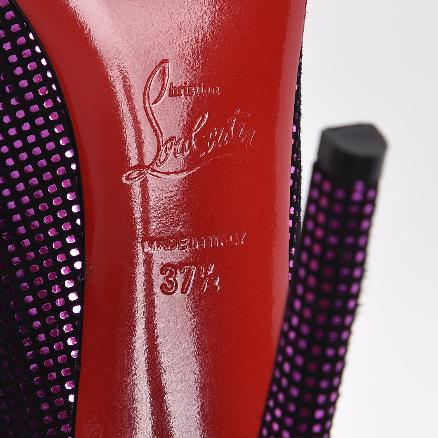Christian Louboutin Suede S Square Metal You You 120 Pumps 37.5 Fuxia 6 of 8