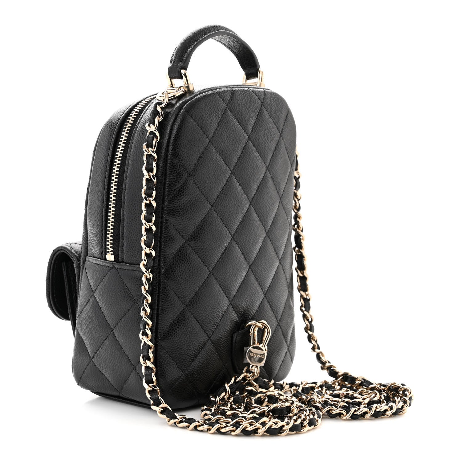 Chanel Caviar Quilted CC Mini Classic Backpack Black 3 of 11