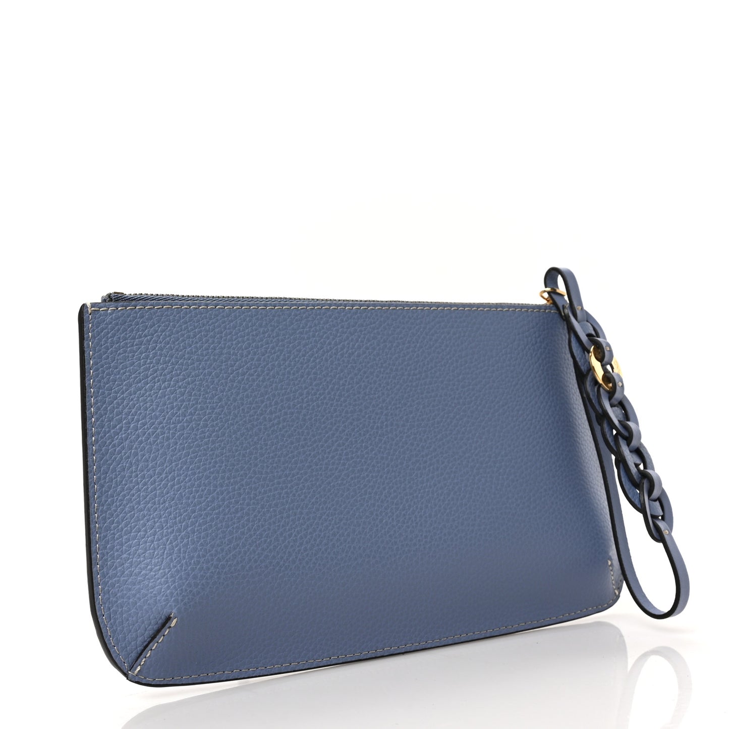 Grained Calfskin Small Darryl Pouch Blue