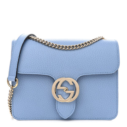 Gucci Dollar Calfskin Small Interlocking G Shoulder Bag Mineral Blue 1 of 9