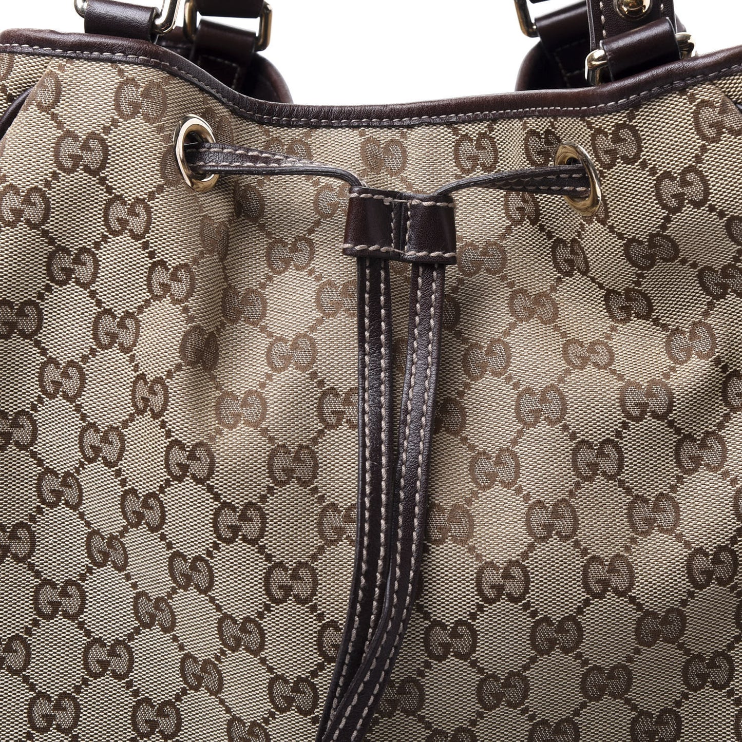 Monogram Peggy Braided Tote Dark Brown