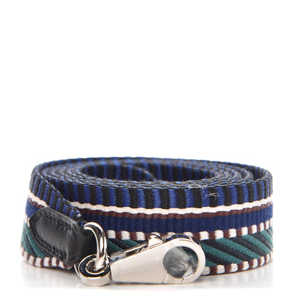 Hermes Toile Swift 25mm Sangle Cavale Shoulder Strap Malachite Bleu Electrique Black 1 of 5