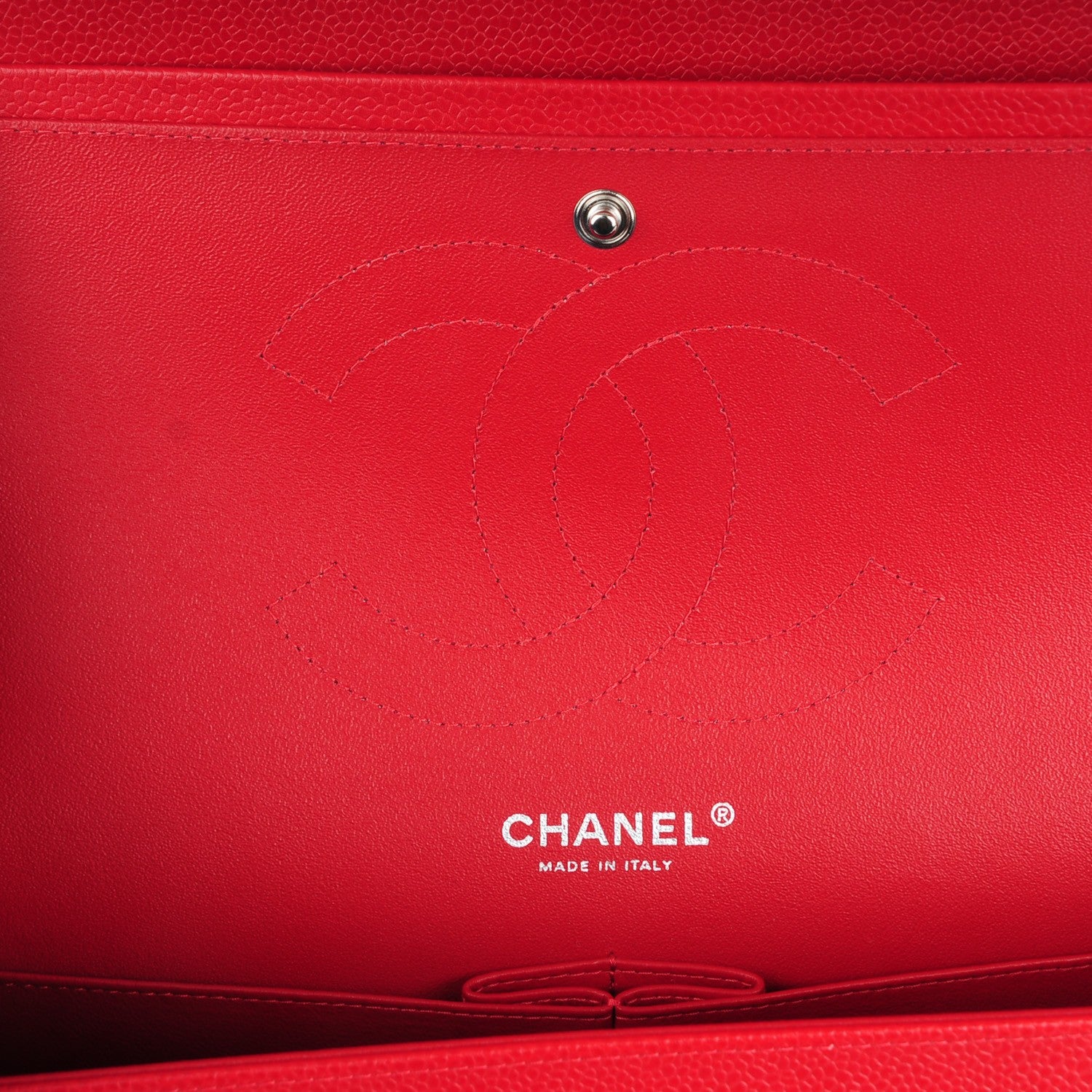 Chanel Caviar Quilted Jumbo Double Flap Red 7 of 8