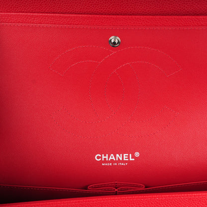 Chanel Caviar Quilted Jumbo Double Flap Red 7 of 8