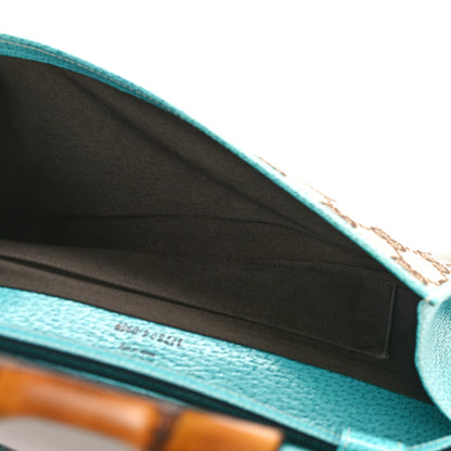 Gucci Monogram Bamboo Bar Clutch Turquoise 5 of 8