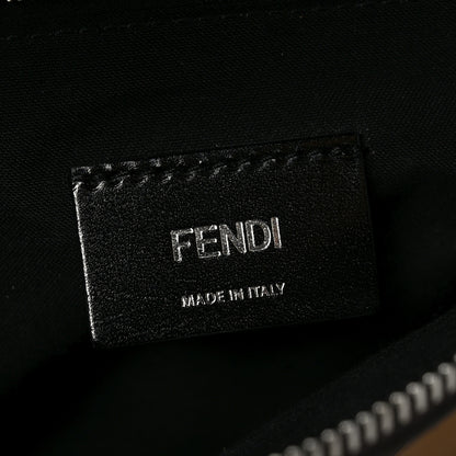 Fendi Glazed Fabric Vitello Liberty FF 1974 Diagonal Belt Bag Tobacco Miele Scuro Black 6 of 10