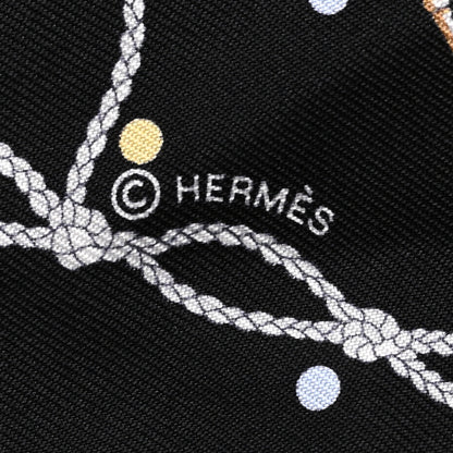 Hermes Silk Les Cles A Pois Twilly Black Beige Rose Multicolor 3 of 5