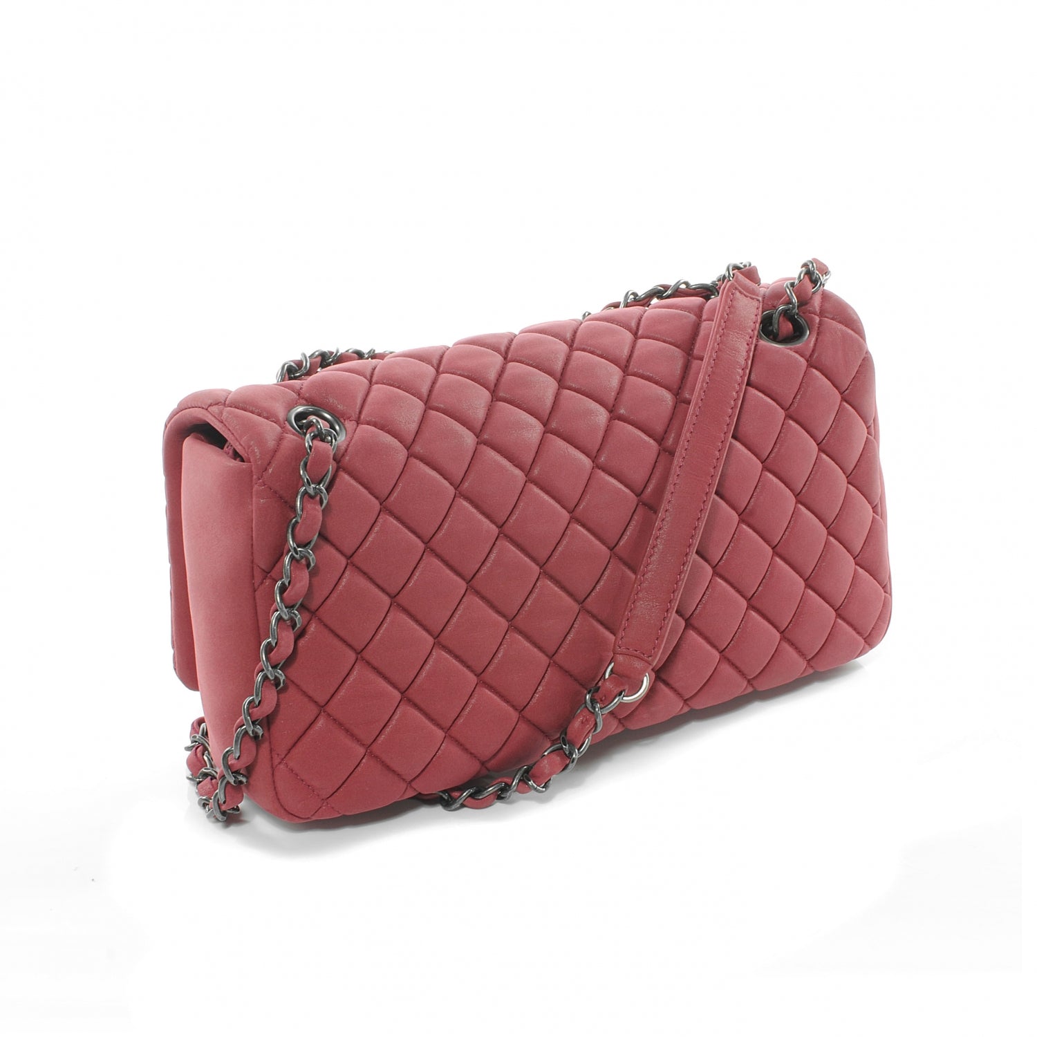 Chanel Iridescent Calfskin Small New Bubble Quilt Flap Fuchsia 4 of 9