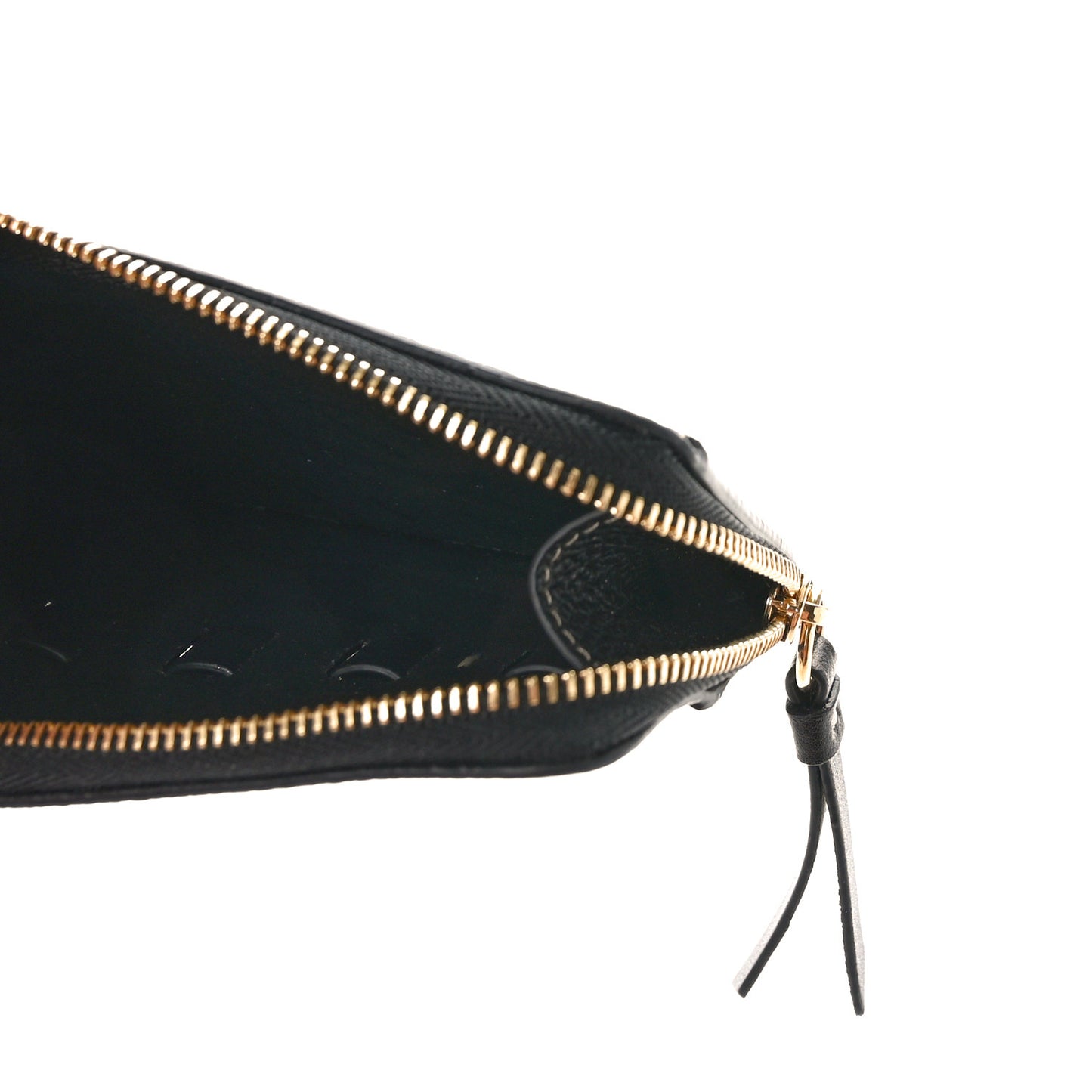 Grained Shiny Calfskin Small Darryl Coin Purse Black