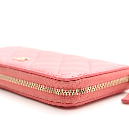 Chanel Caviar Quilted Medium Zip Around Wallet Pink 10 of 11