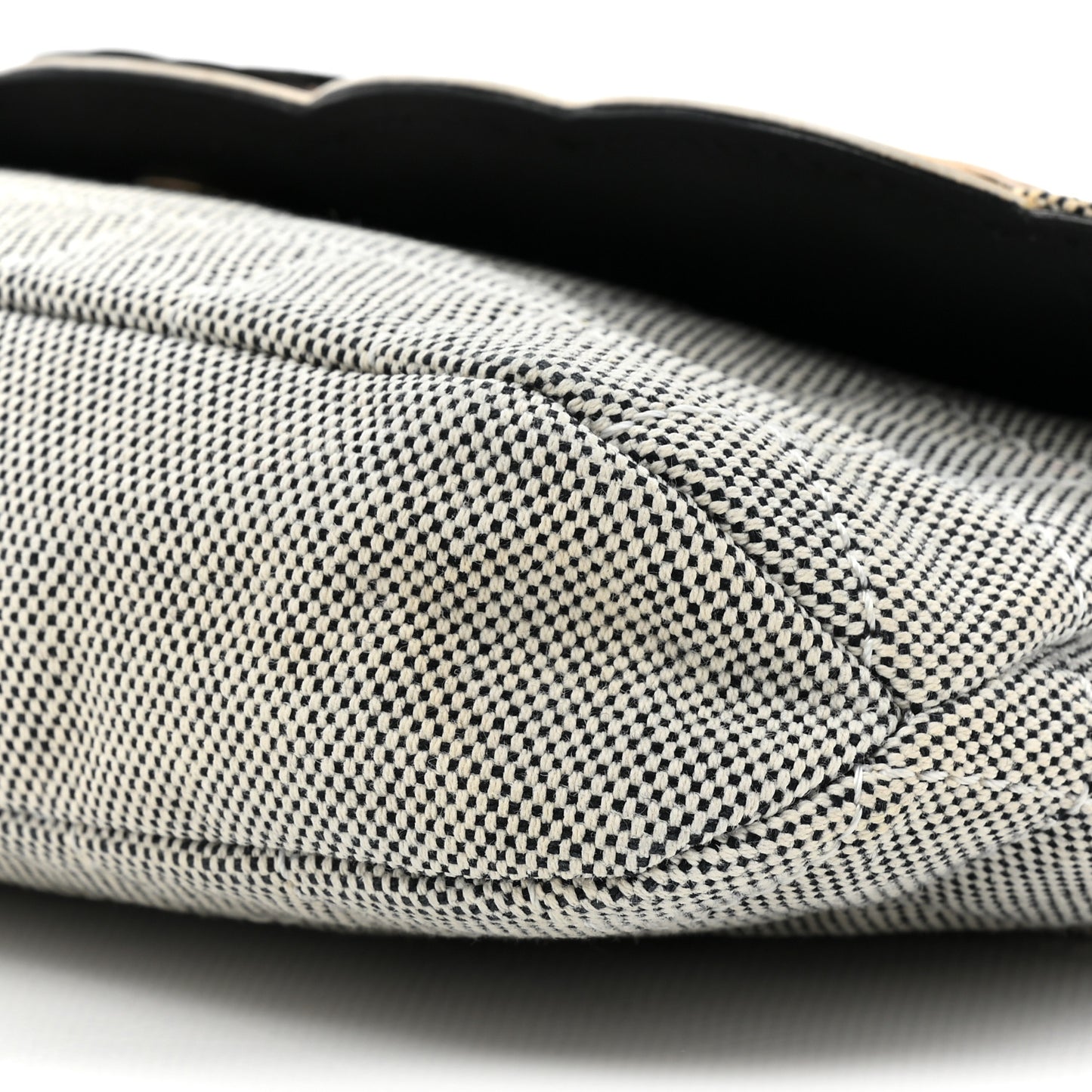 Canvas Camellia No. 5 Flap Beige Black