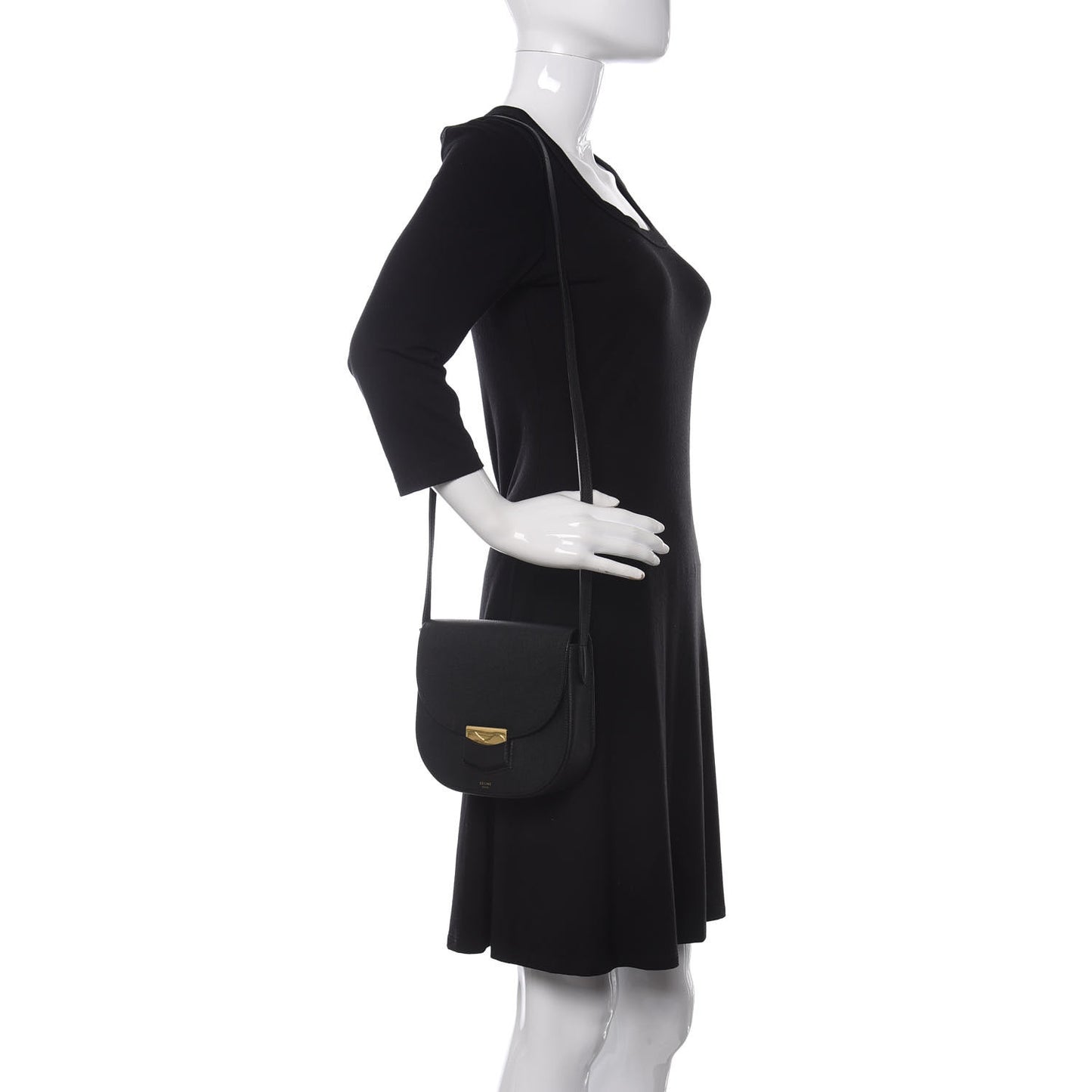 Grained Calfskin Small Trotteur Black