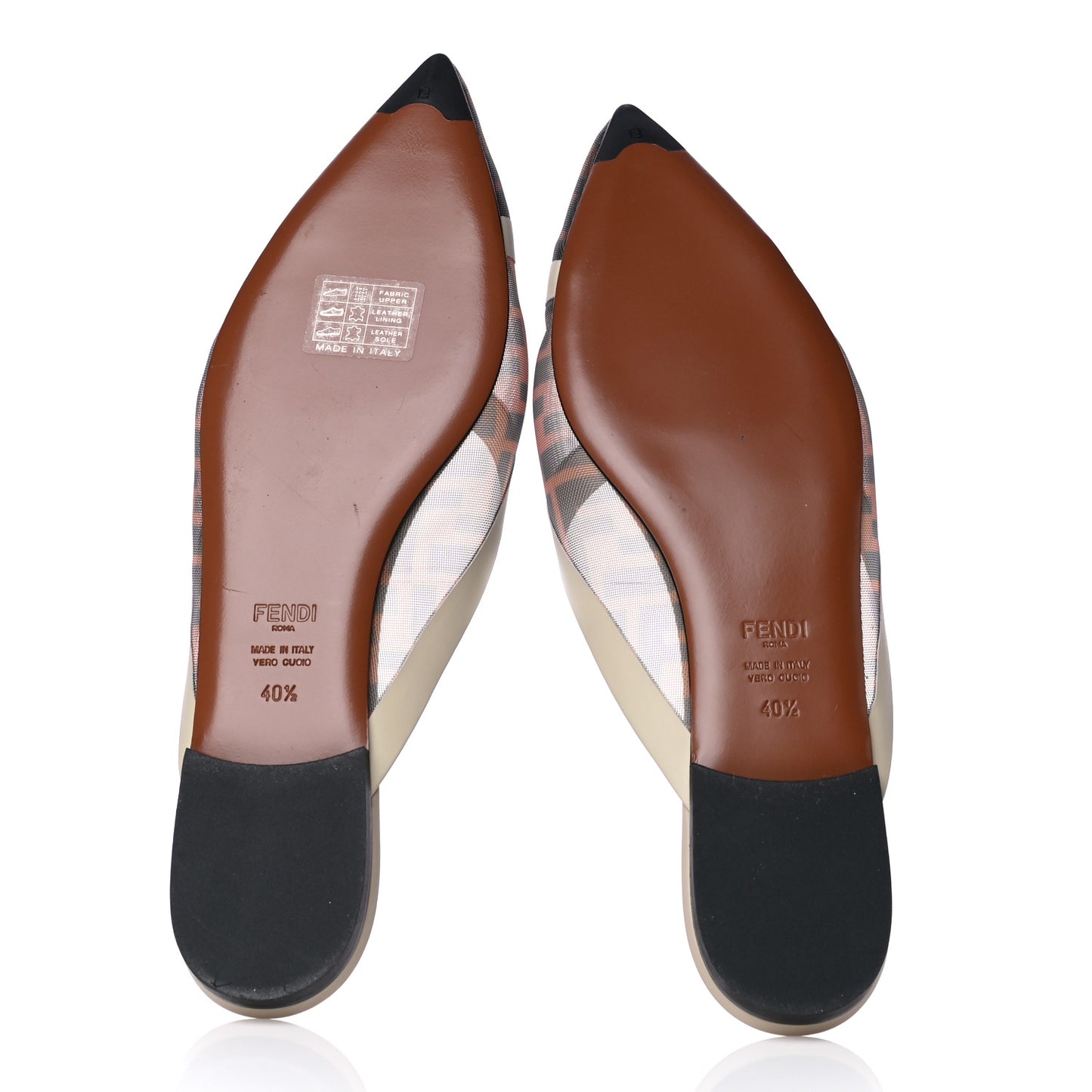 Technical Mesh Vitello FF Colibri Flat Mules 40.5 Tobacco Moro Camelia