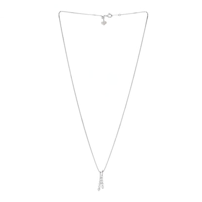 Parker & West by FASHIONPHILE 18K White Gold Diamond .50ctw Graduated Two Row Drop Pendant Necklace 3 of 6