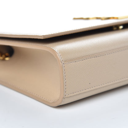 Saint Laurent Grain De Poudre Medium Monogram Kate Satchel Nude Powder 8 of 9