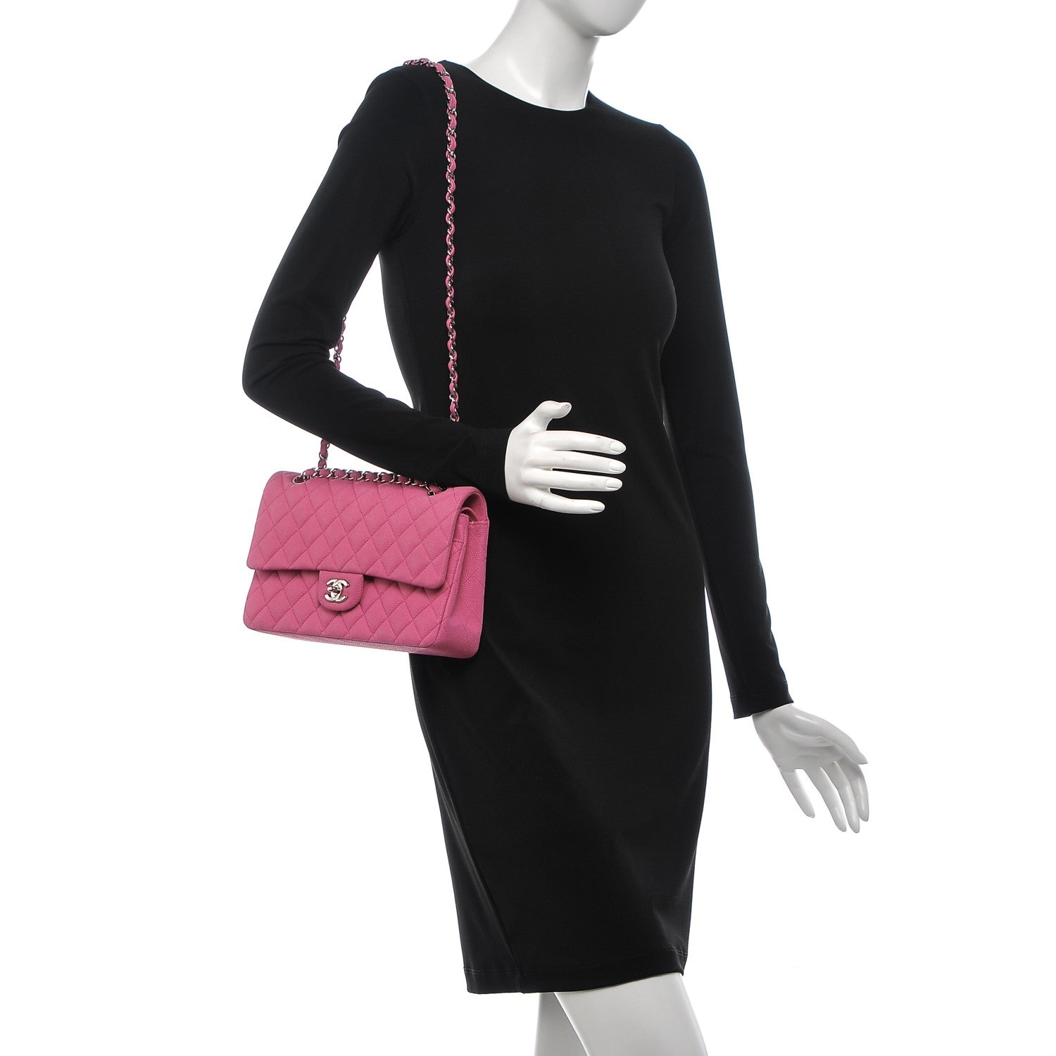 Chanel Iridescent Caviar Quilted Medium Double Flap Pink 2 of 8