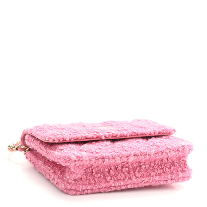 Chanel Tweed Quilted Flap Chain Waist Bag Pink 4 of 10