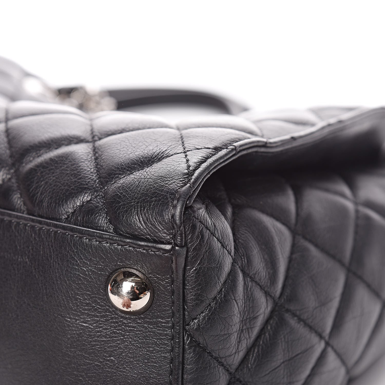 Chanel Calfskin Quilted Small Chic and Soft Shopping Tote Black 10 of 14