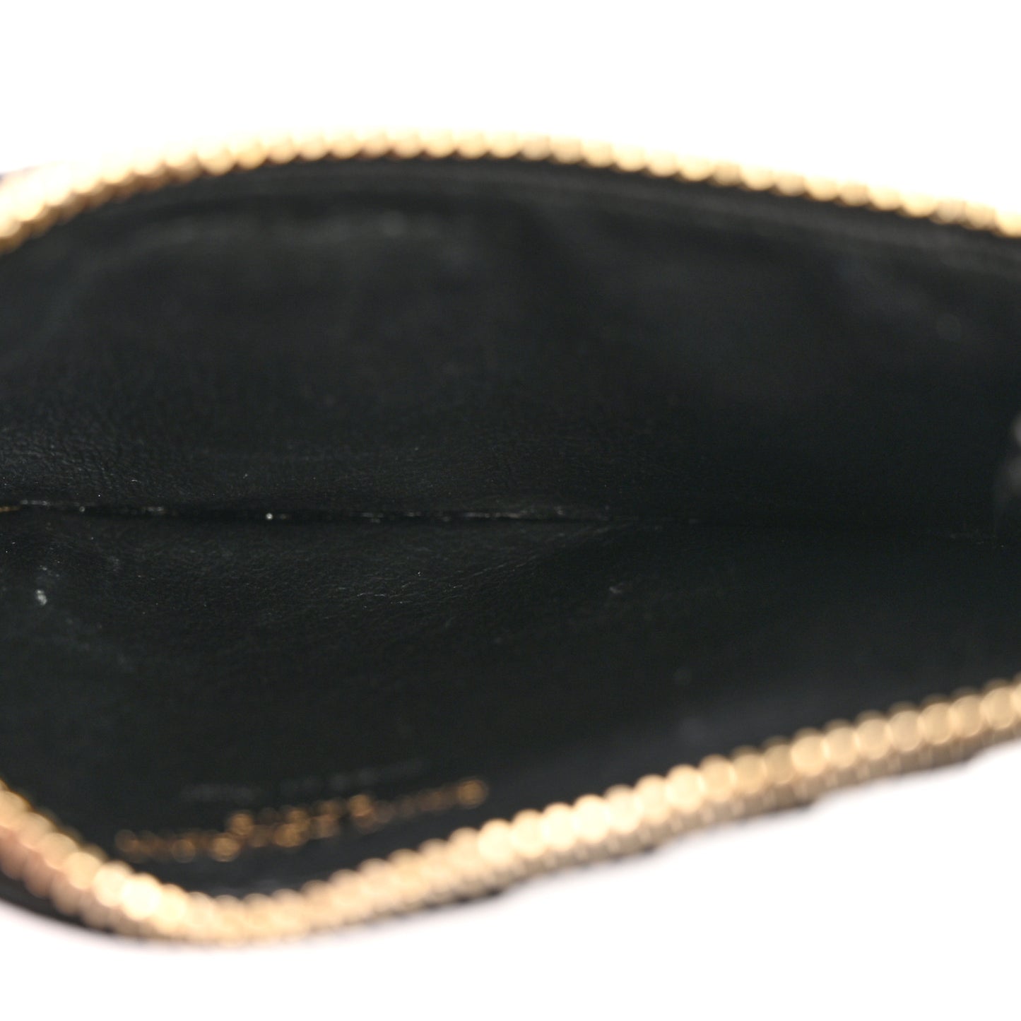 Grain De Poudre Matelasse Chevron Monogram Fragments Zippered Card Case Black