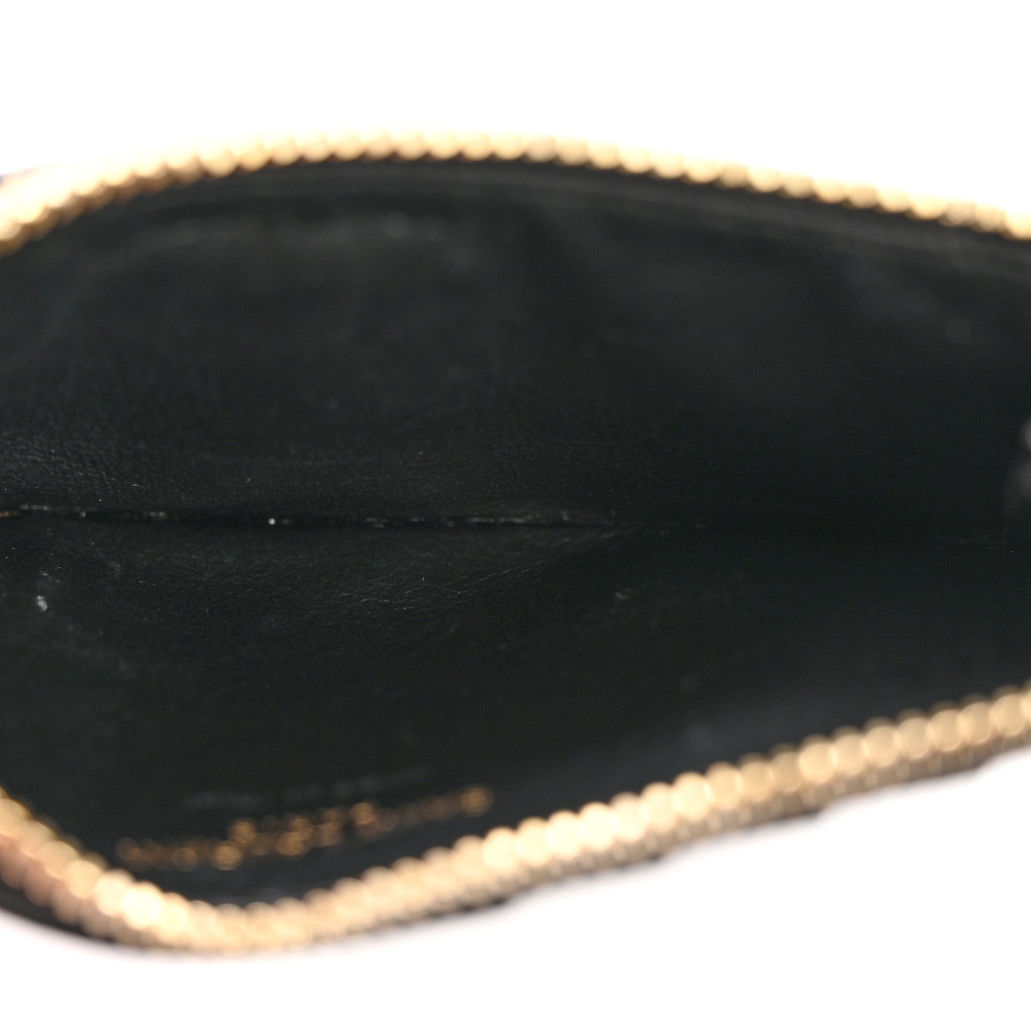 Saint Laurent Grain De Poudre Matelasse Chevron Monogram Fragments Zippered Card Case Black 5 of 8