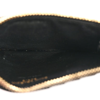 Saint Laurent Grain De Poudre Matelasse Chevron Monogram Fragments Zippered Card Case Black 5 of 8