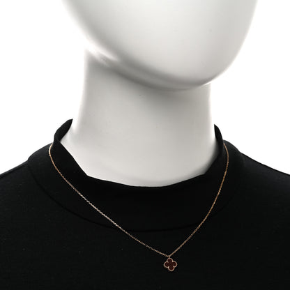 Van Cleef & Arpels 18K Rose Gold Carnelian Sweet Alhambra Pendant Necklace 2 of 5