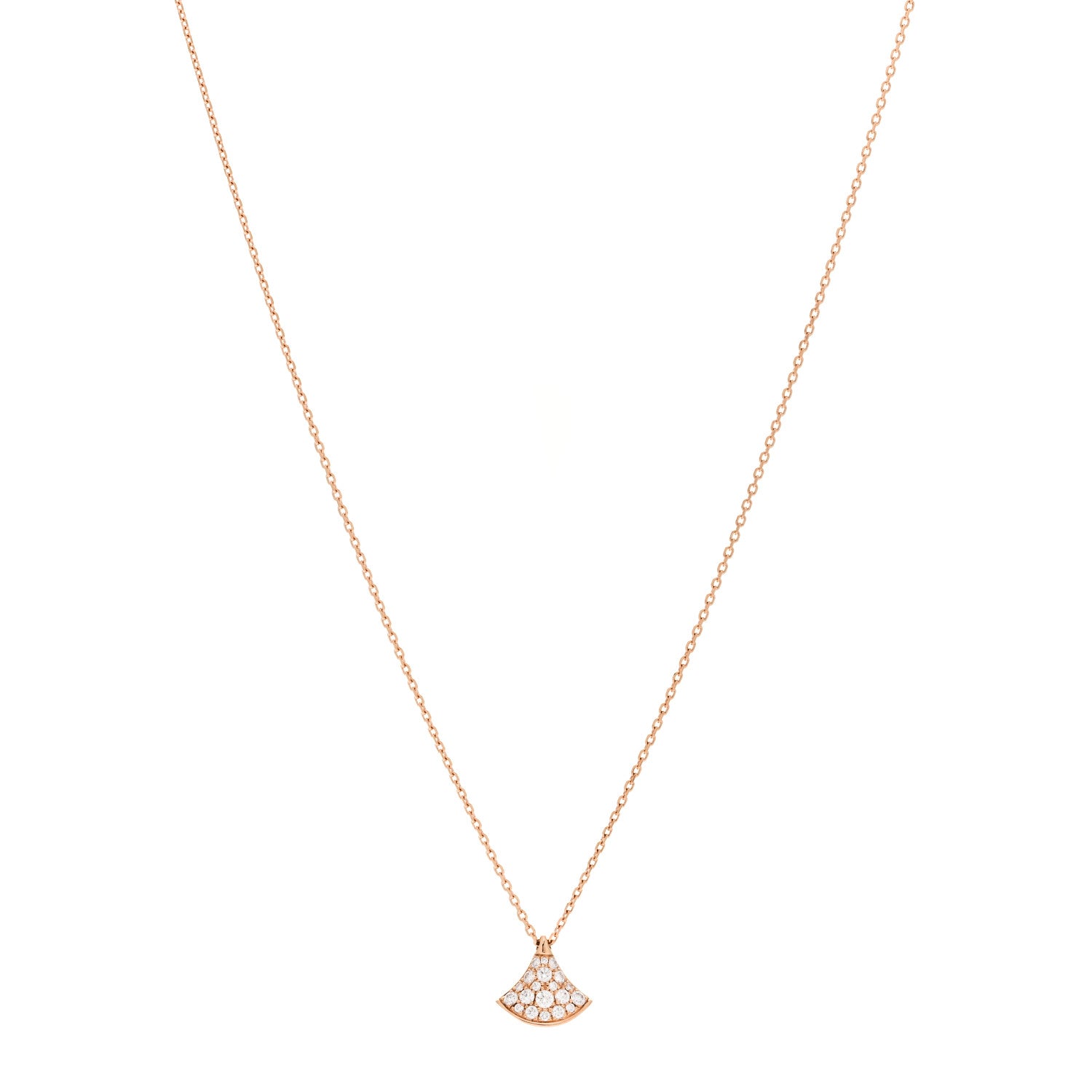 Bulgari 18K Rose Gold Diamond Divas' Dream Mini Pave Pendant Necklace 1 of 5