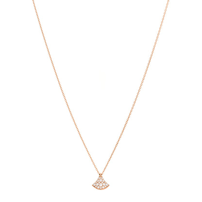 Bulgari 18K Rose Gold Diamond Divas' Dream Mini Pave Pendant Necklace 1 of 5