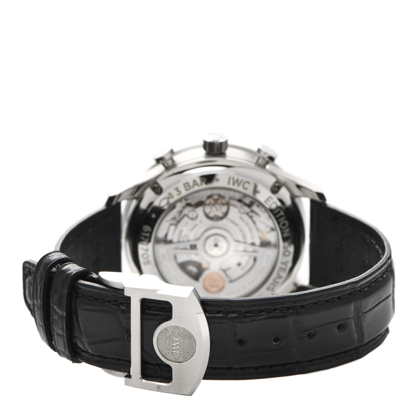 Stainless Steel Alligator 41mm Portugieser Chronograph 150 Years Automatic Watch Blue IW371601