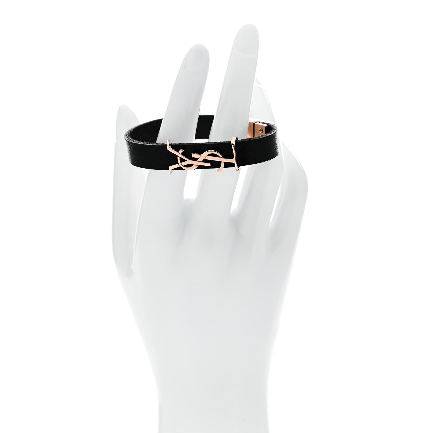 Saint Laurent Calfskin Opyum Bracelet S Black 2 of 5