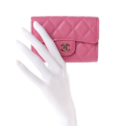 Chanel Caviar Quilted Flap Card Holder Wallet Pink 2 of 10