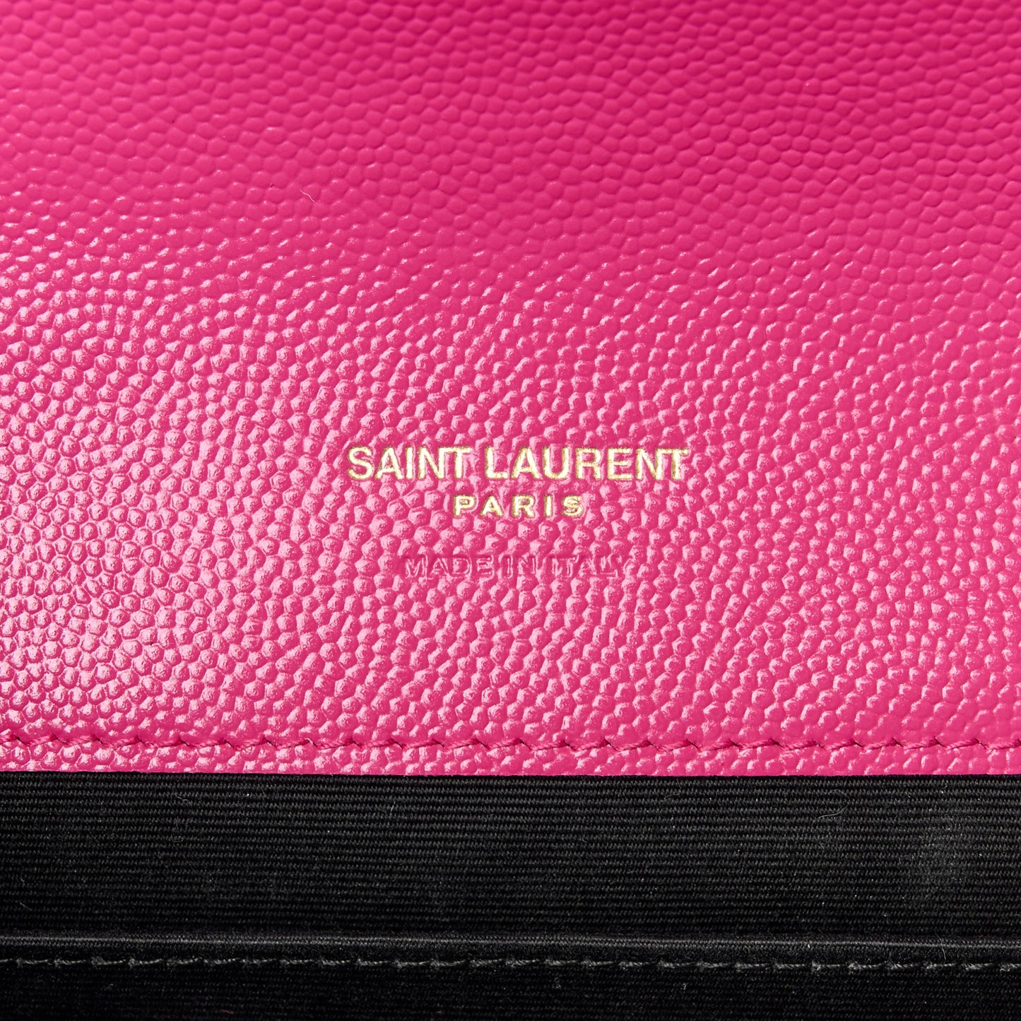 Grain De Poudre Matelasse Chevron Monogram Envelope Clutch Fuchsia