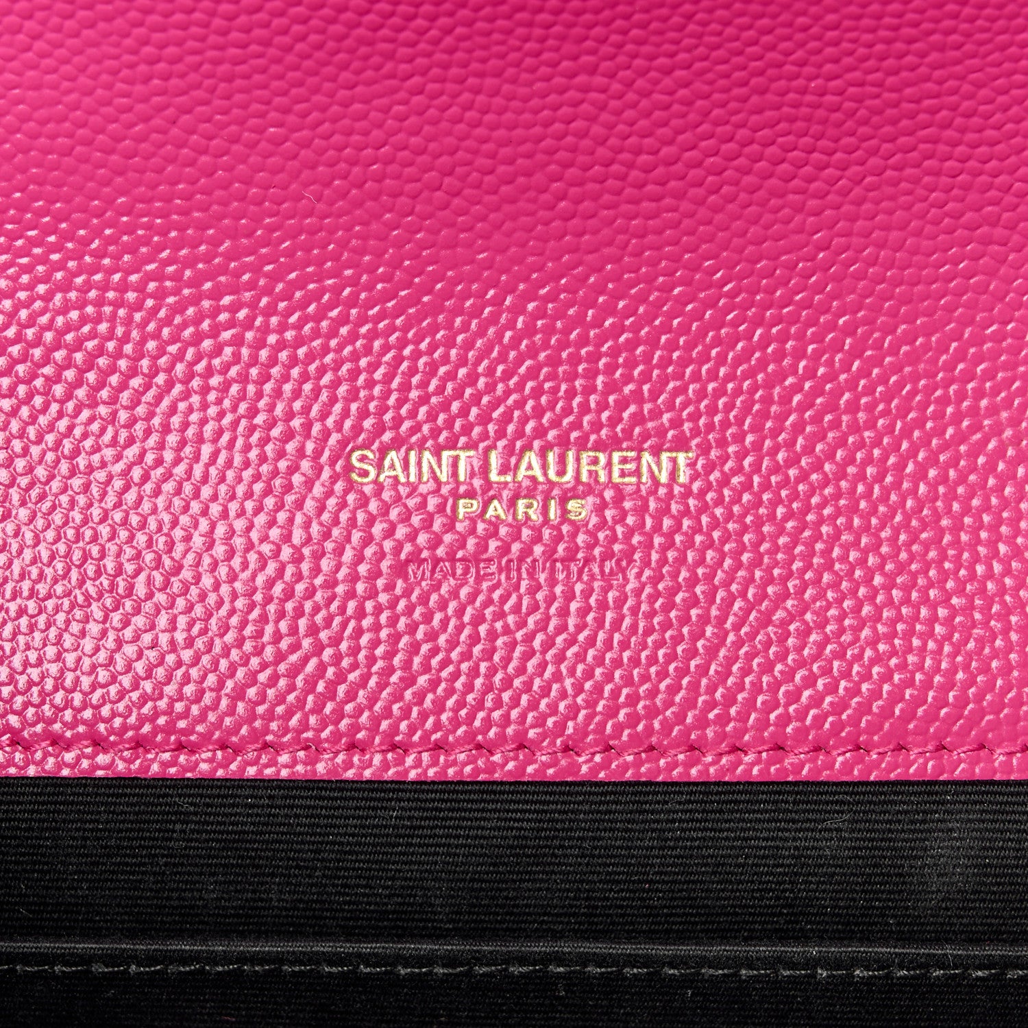 Saint Laurent Grain De Poudre Matelasse Chevron Monogram Envelope Clutch Fuchsia 6 of 8