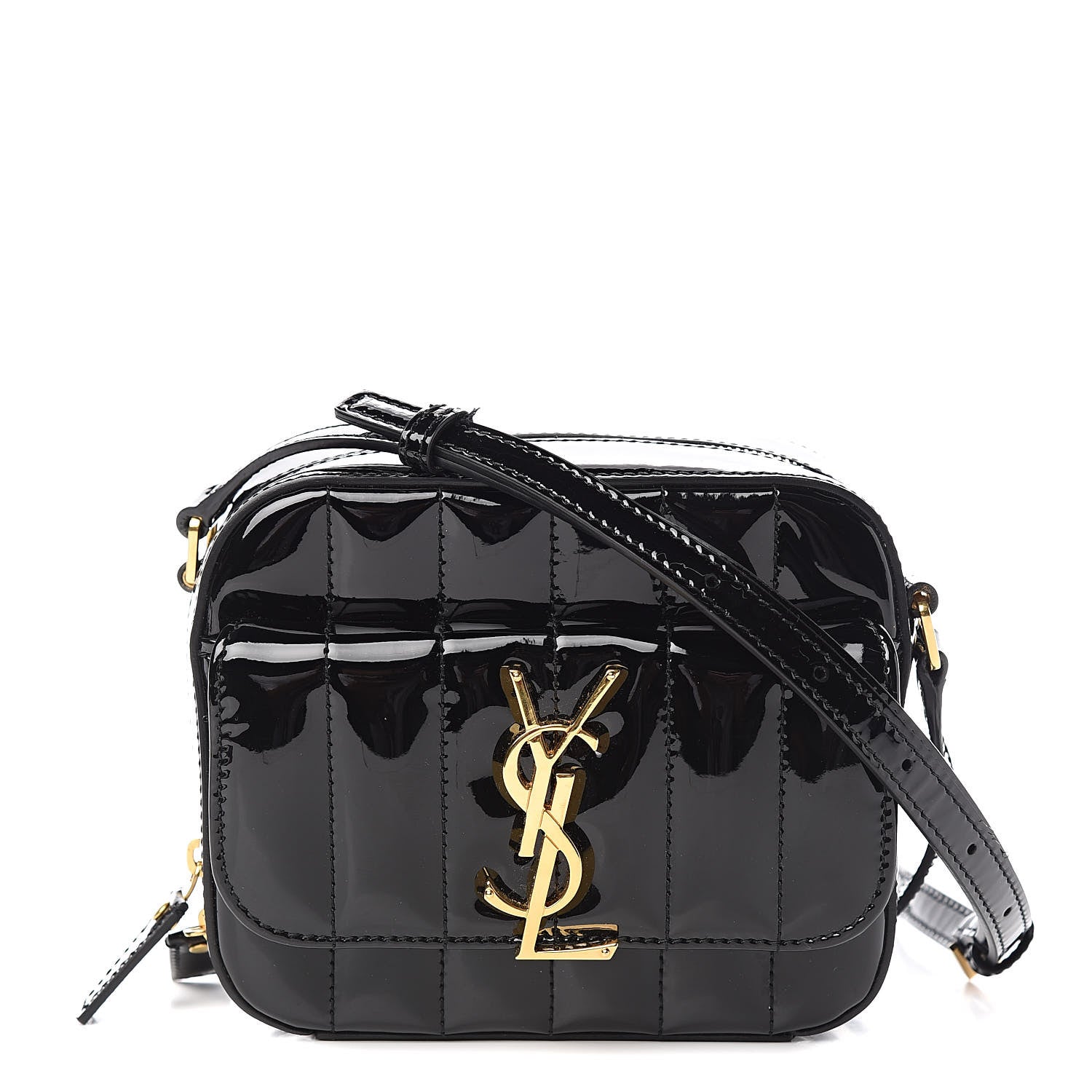Saint Laurent Patent Matelasse Monogram Toy Vicky Camera Bag Black 1 of 11