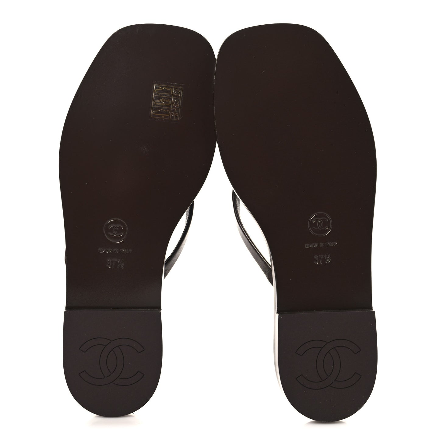 Goatskin CC Times Square Thong Sandals  37.5 Brown