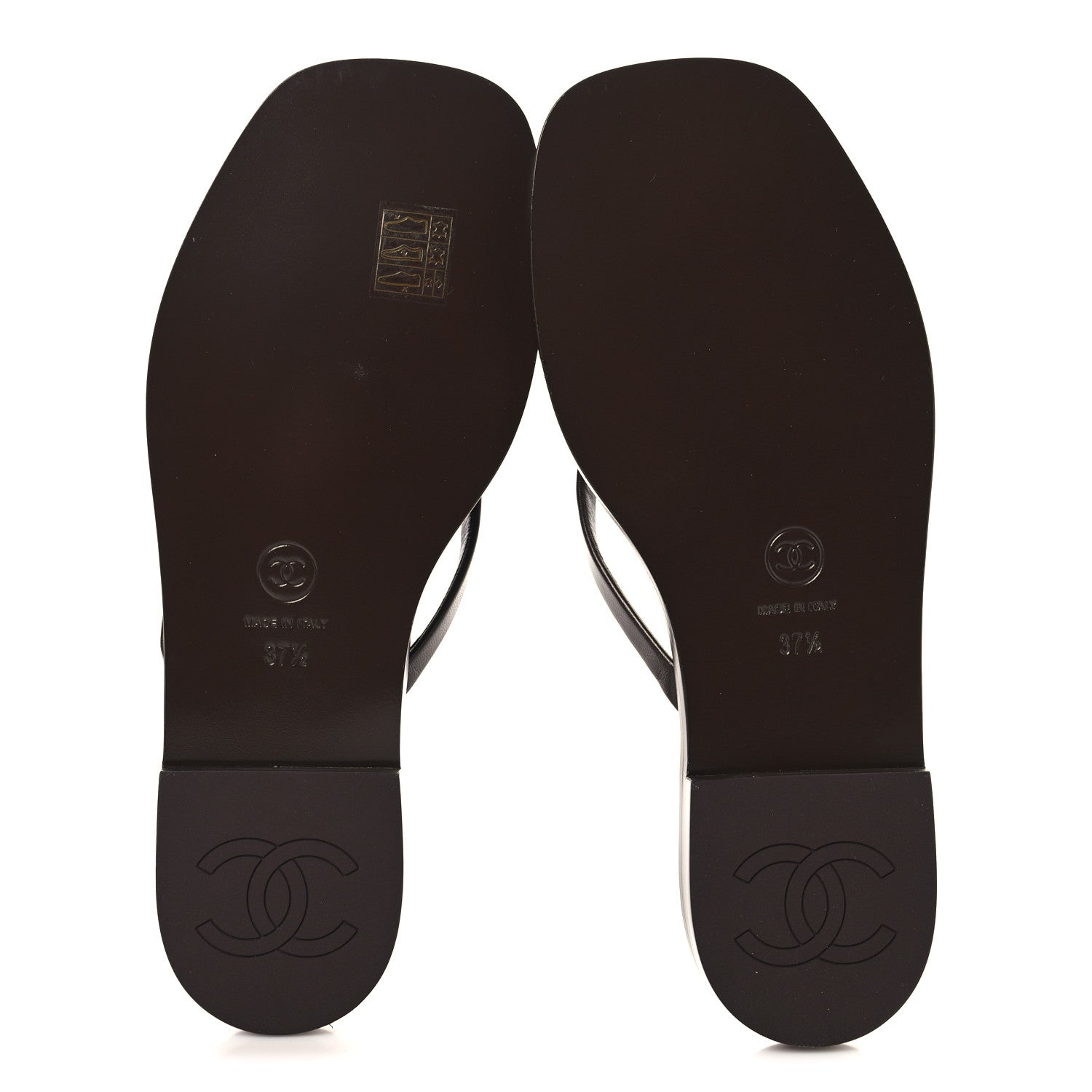 Chanel Goatskin CC Times Square Thong Sandals  37.5 Brown 6 of 9