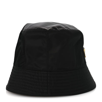 Prada Re-Nylon Metal Triangle Logo Womens Bucket Hat M Black 5 of 8