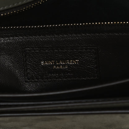 Saint Laurent Smooth Calfskin Suede Monogram Cassandra Clasp Bag Olive Green 6 of 10