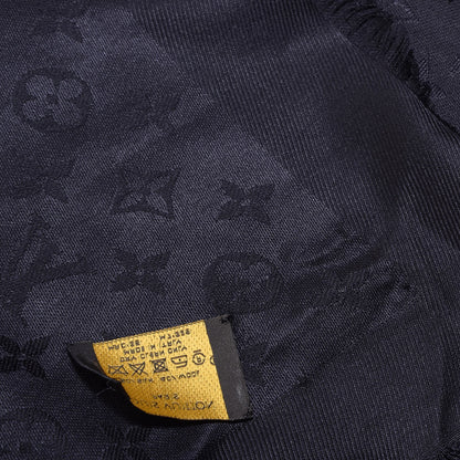 Louis Vuitton Silk Wool Monogram Shawl Black 3 of 7