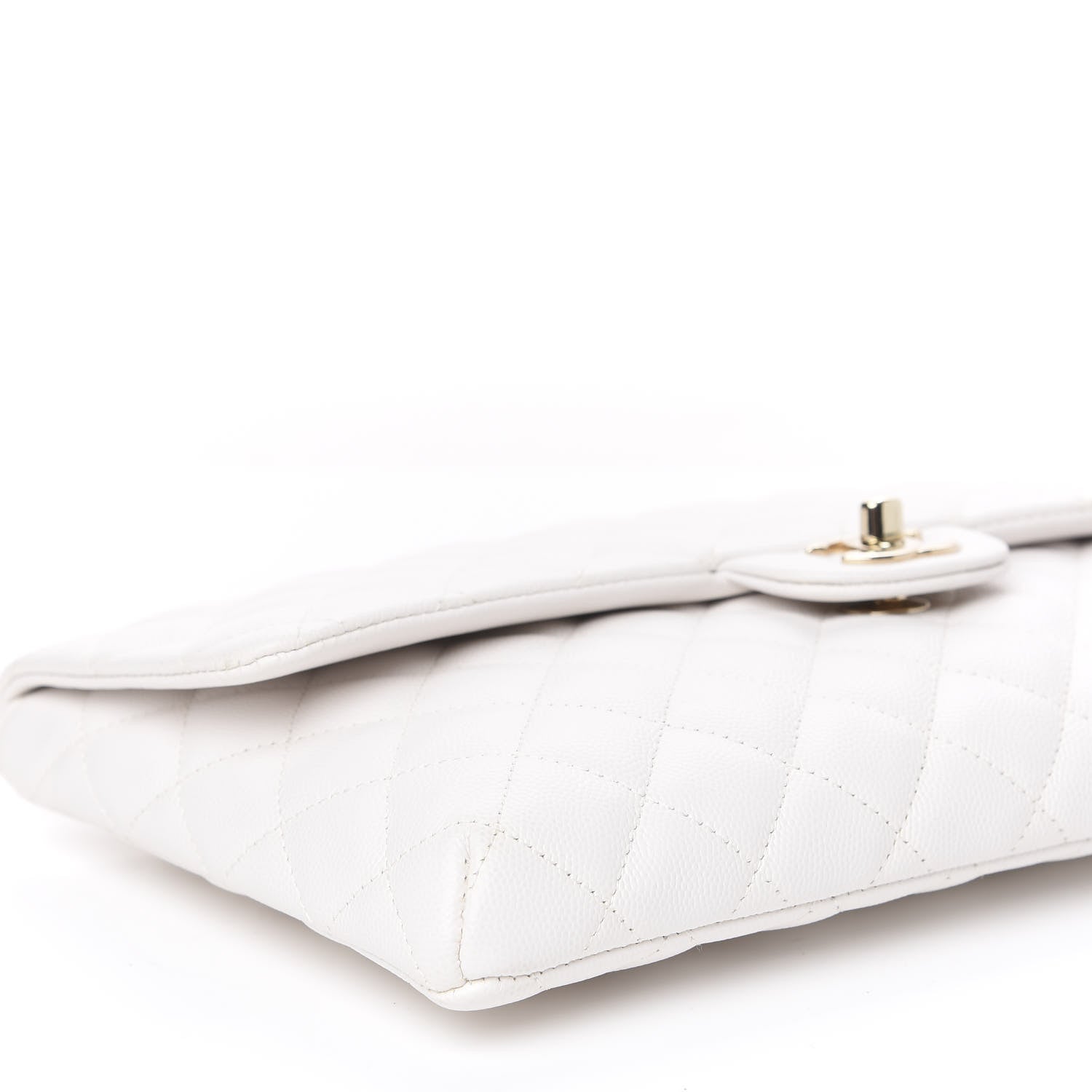Chanel Caviar Quilted Flap Clutch Ivory 7 of 9