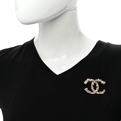 Chanel Pearl Crystal CC Lucky Symbols Brooch Gold 2 of 5